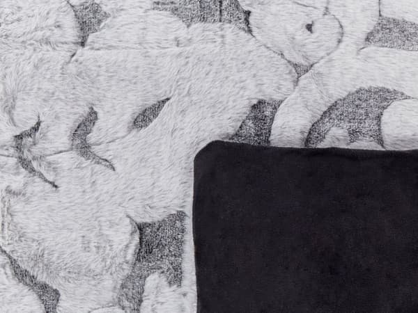 Filt Grå Polyester 150 x 200 cm Blommigt Mönster Mjuk Överkast Hemtillbehör