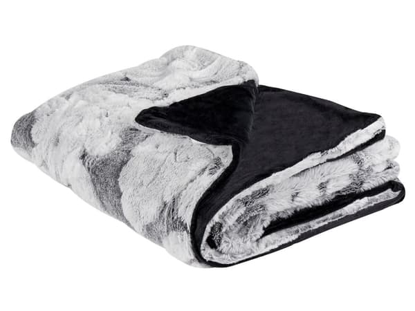 Filt Grå Polyester 150 x 200 cm Blommigt Mönster Mjuk Överkast Hemtillbehör