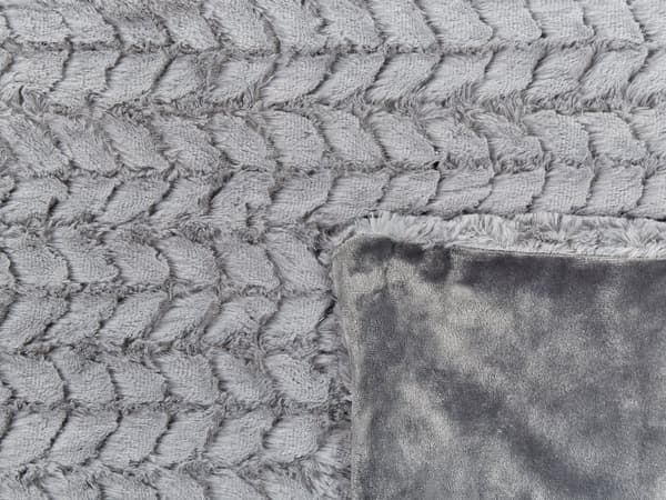 Pledd Grå Polyester 150 x 200 cm Furry Sengeteppe Tilbehør Dekorasjon Stue Soverom