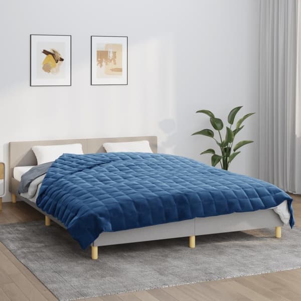 vidaXL Tyngdtäcke blå 220x235 cm 11 kg tyg