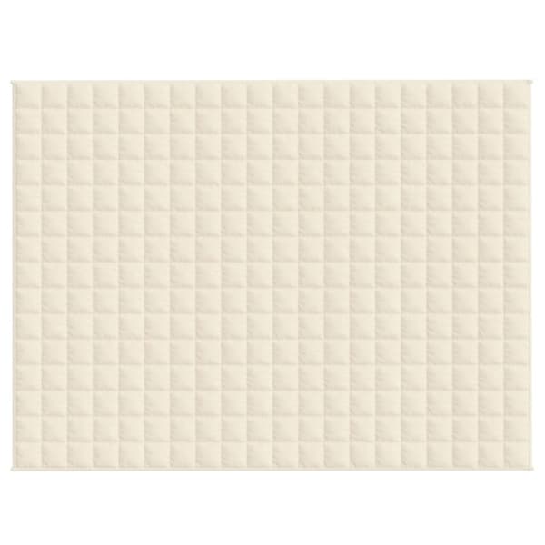 vidaXL Tyngdtäcke gräddvit 150x200 cm 7 kg tyg