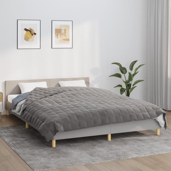 vidaXL tyngdetæppe 200x200 cm 9 kg stof grå