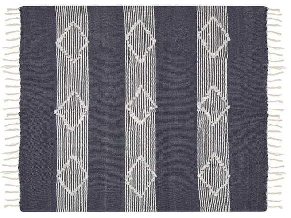 Teppe Blå 130 x 155 cm Sengeteppe Boho