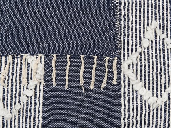 Teppe Blå 130 x 155 cm Sengeteppe Boho