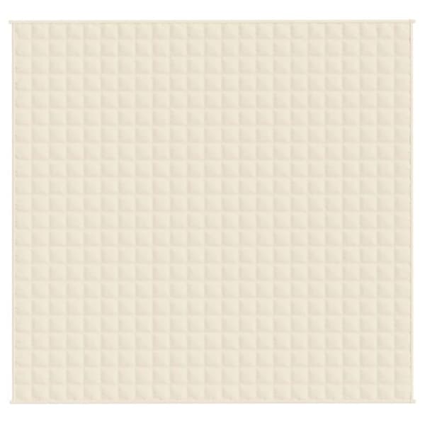 vidaXL tyngdetæppe 220x230 cm 15 kg stof lys cremefarve