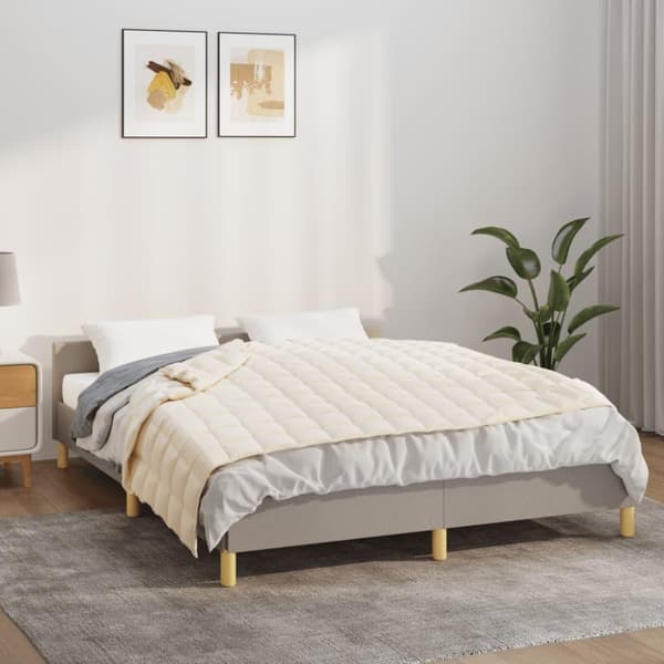 vidaXL tyngdetæppe 135x200 cm 10 kg stof lys cremefarve