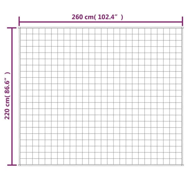 vidaXL tyngdetæppe 220x260 cm 11 kg stof blå