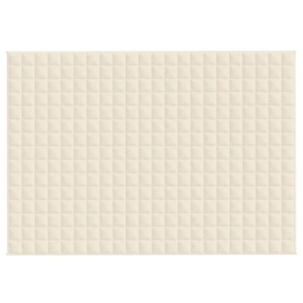 vidaXL tyngdetæppe 155x220 cm 11 kg stof lys cremefarve