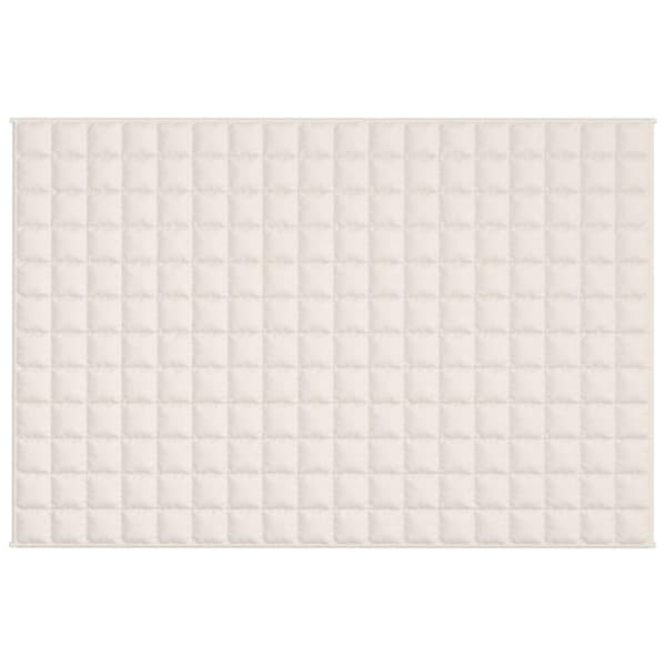 vidaXL tyngdetæppe 120x180 cm 9 kg stof lys cremefarve