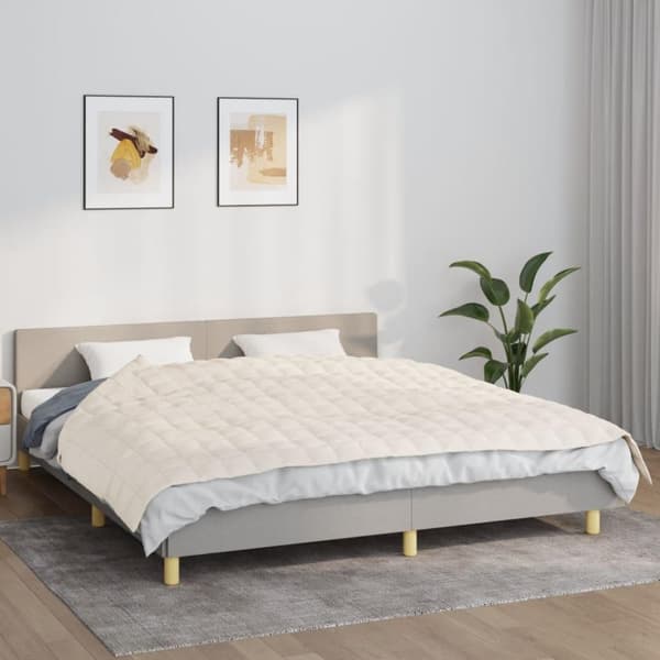 vidaXL Painopeitto vaalea kerma 155x220 cm 11 kg kangas