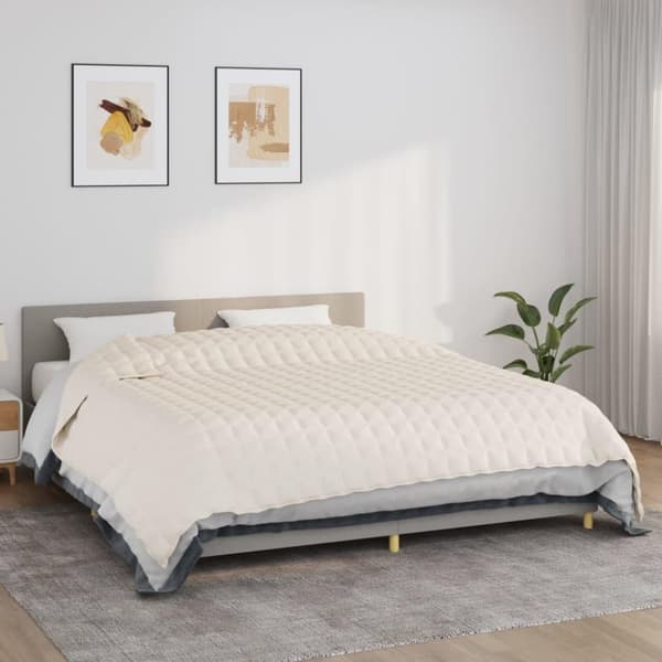 vidaXL tyngdetæppe 220x260 cm 15 kg stof lys cremefarve