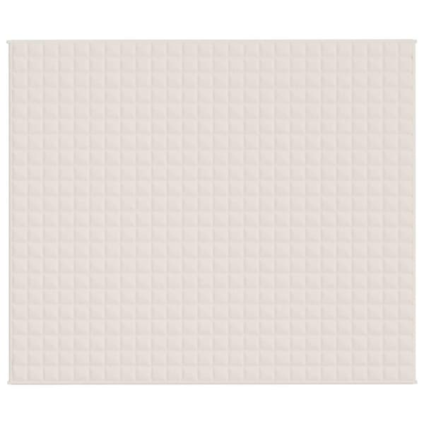 vidaXL tyngdetæppe 220x260 cm 15 kg stof lys cremefarve