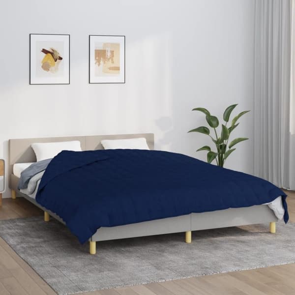 vidaXL tyngdetæppe 200x225 cm 13 kg stof blå