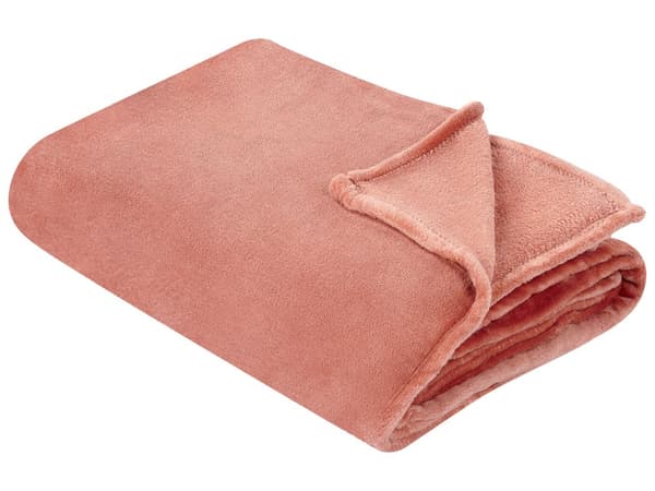 Pläd Röd Polyester 200 x 220 cm Mjuk Sängöverkast Hemtillbehör Modern Design