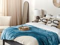 Miniatyrbillede 2 af 5: Fleecetæppe Blå Polyester 150 x 200 cm Blød Hyggetæppe til Sofaen Plaid til Seng Dekoration Moderne Tilbehør Varm Tæppe