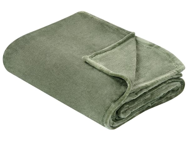 Pläd Grön Polyester 150 x 200 cm Mjuk Sängöverkast Hemtillbehör Modern Design