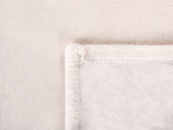Pläd Off-White Polyester 200 x 220 cm Mjuk Sängöverkast Hemtillbehör Modern Design