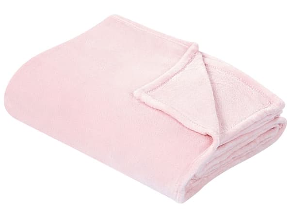 Pläd Rosa Polyester 200 x 220 cm Mjuk Sängöverkast Hemtillbehör Modern Design