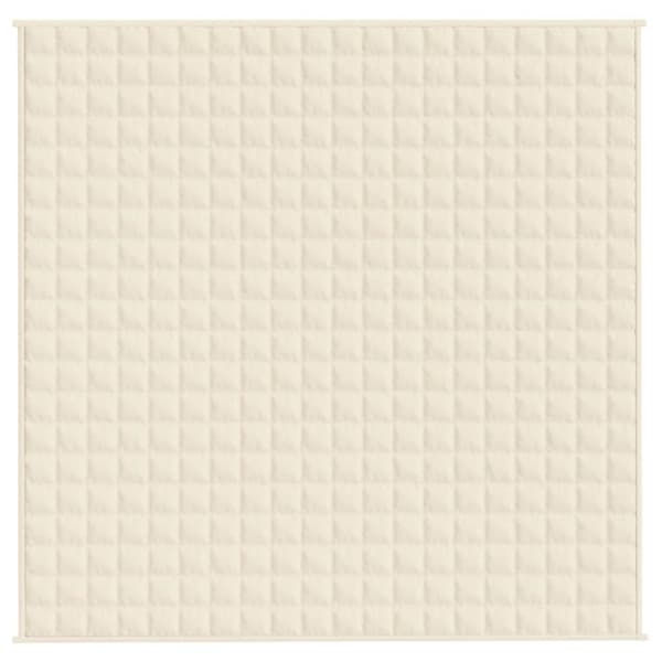vidaXL tyngdetæppe 200x200 cm 9 kg stof lys cremefarve