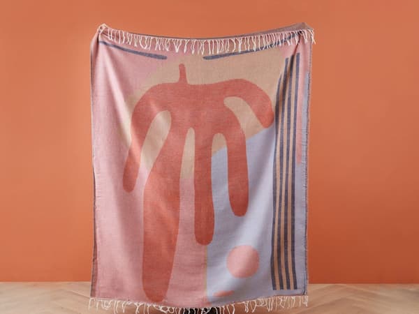 Filt Flerfärgad Polyester och Akrylblandning 130 x 170 cm Dekorativt Överkast Abstrakt Mönster
