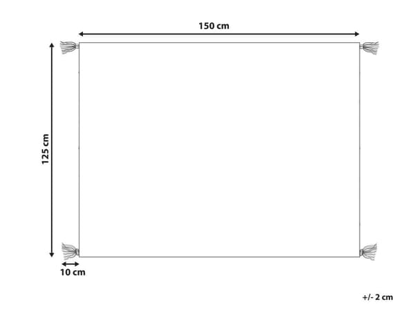 Pledd Hvit Grå Bomull 125 x 150 cm Stripete Håndtuftede hester Dusker Dekorativt Boho Tekstil Stue Soverom