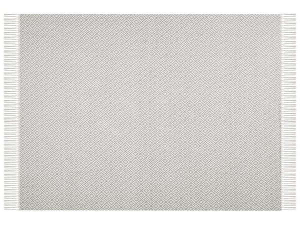 Pledd Taupe Bomull 125 x 150 cm Frynser Dekorativt Sengeteppe Boho Tekstiler Stue Soverom