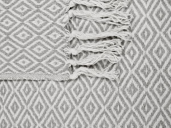 Pledd Taupe Bomull 125 x 150 cm Frynser Dekorativt Sengeteppe Boho Tekstiler Stue Soverom