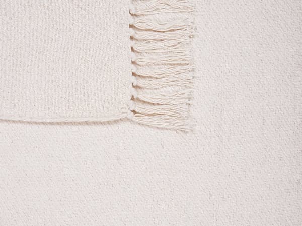 Filt Beige Bomull 125 x 150 cm Sängöverkast Traditionell Vardagsrum Sovrum
