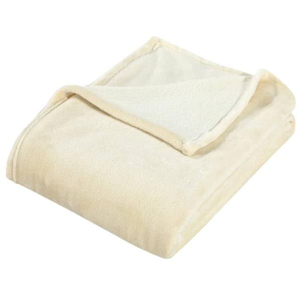vidaXL tæppe 130x170 cm polyester cremefarvet