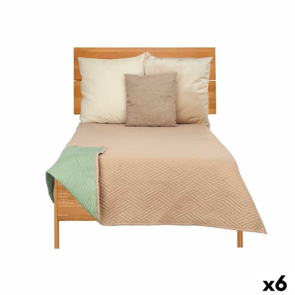 Vändbart överkast 240 x 260 cm Grön Beige (6 antal)