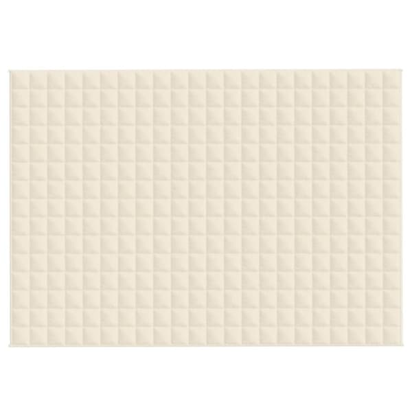 vidaXL tyngdetæppe 155x220 cm 7 kg stof lys cremefarve