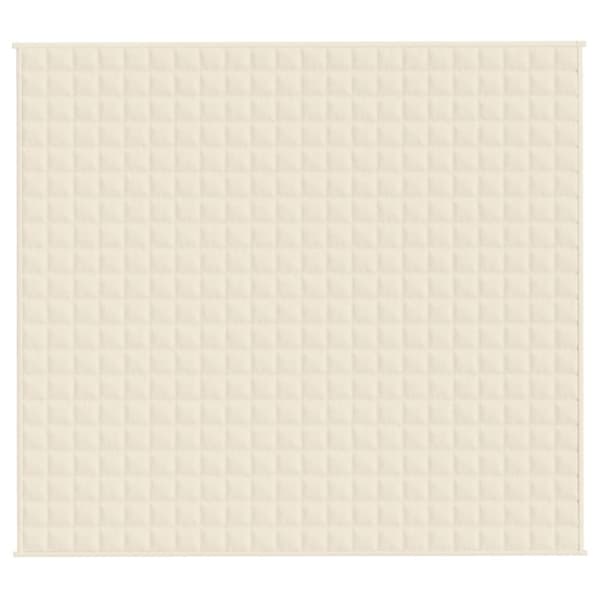 vidaXL tyngdetæppe 200x225 cm 13 kg stof lys cremefarve