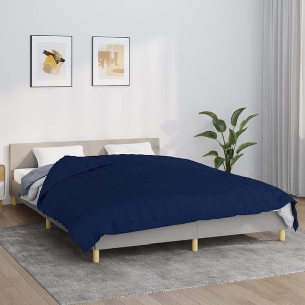 vidaXL Tyngdtäcke blå 220x230 cm 11 kg tyg