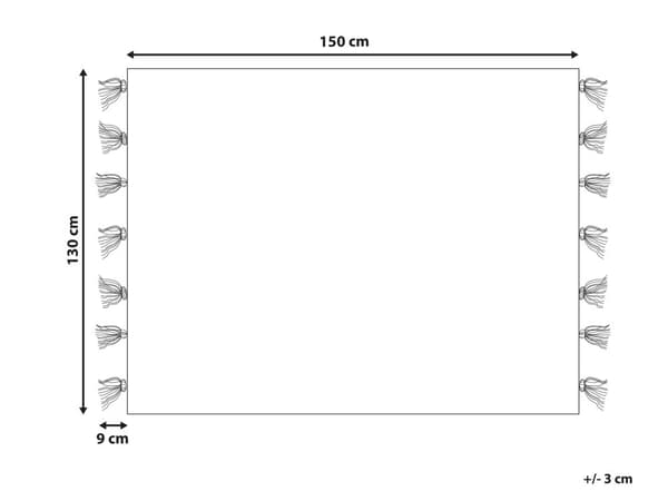 Torkkupeitto monivärinen 130 x 150 cm PET-polyesteri käsintehty raidallinen tupsut skandinaavinen