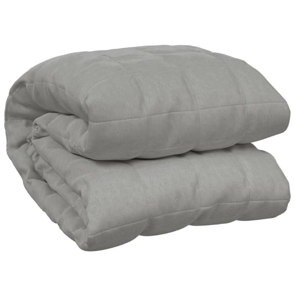 vidaXL tyngdetæppe 200x220 cm 13 kg stof grå