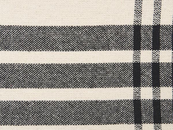 Plaid Hvid Sort Bomuld 130 x 170 cm Blød Hyggetæppe til Sofa Moderne Stribet Varm Bomuldsplaid med Frynser Design Inspiration Senge Plaid