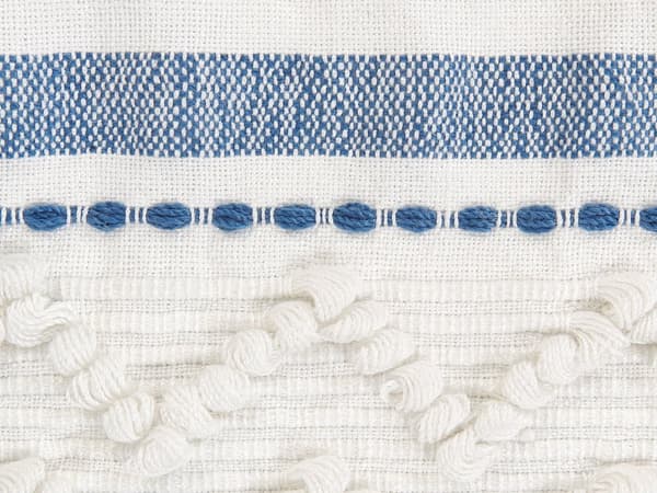 Pläd Flerfärgad Polyester PET 130 x 150 cm med dekorativa tofsar Randigt mönster
