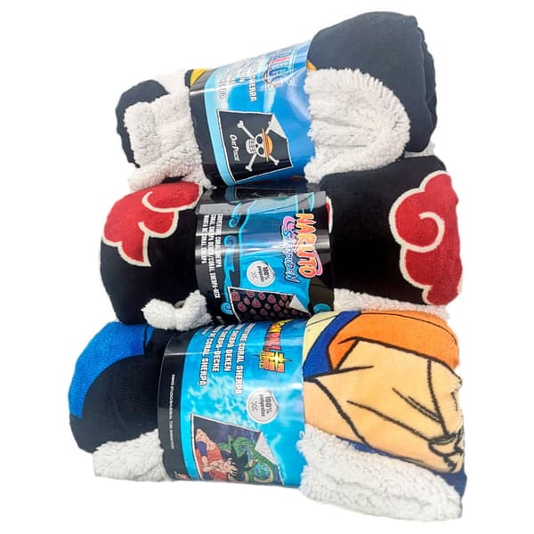 Naruto coral sherpa blanket