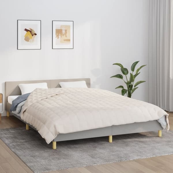 vidaXL tyngdetæppe 220x240 cm 11 kg stof lys cremefarve