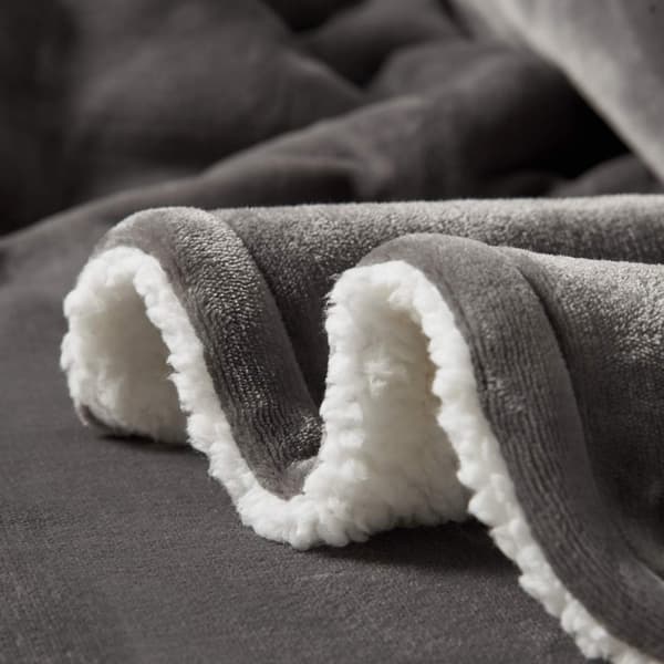 Rootz Sherpa -villapeitto - Comfort Throw - Pehmopäällinen - Ylellinen levitys - Mukava liina - Lämmin kääre - Harmaa - 220x240cm