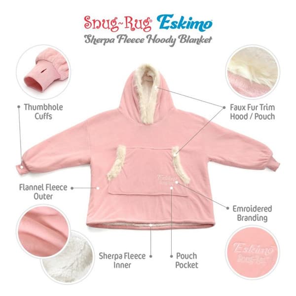 Snug Rug Eskimo Hoodie Rosa