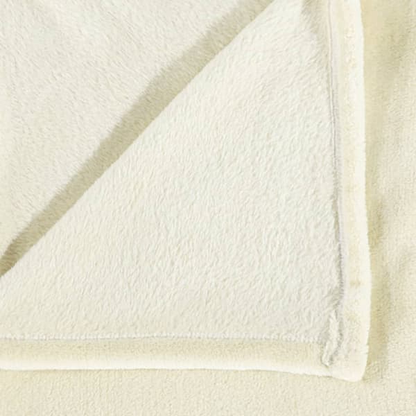 tæppe 200x240 cm polyester cremefarvet