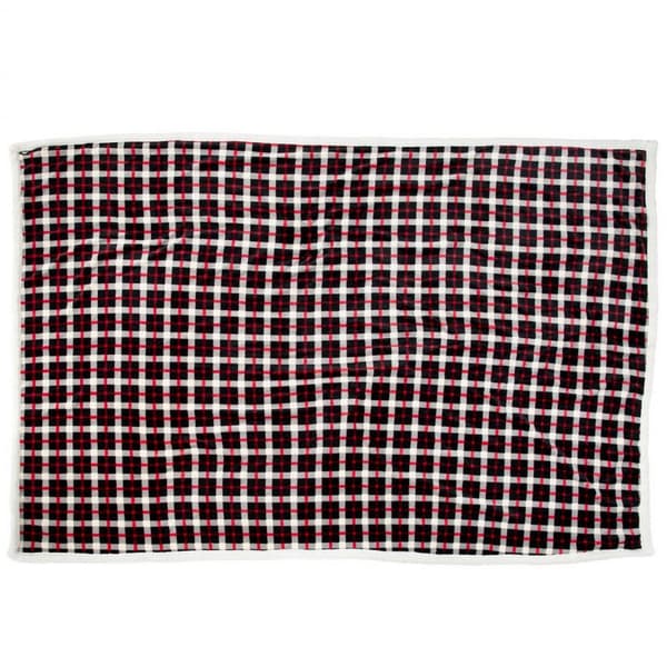 Trespass Vallon Sherpa Blanket Red/Black/White One Size