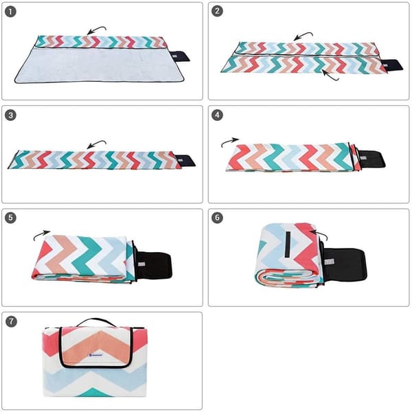 Rootz Picnic Tæppe - Fleece - Varmeisolerende - Vandtæt - Håndtag - Pink - 200 x 200 cm