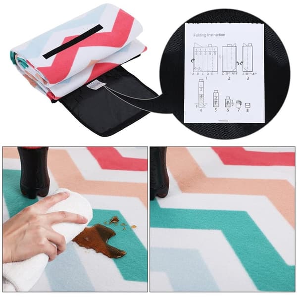 Rootz Picnic Tæppe - Fleece - Varmeisolerende - Vandtæt - Håndtag - Pink - 200 x 200 cm