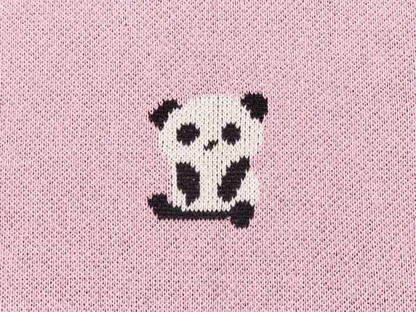 Torkkupeitto vaaleanpunainen 130 x 170 cm puuvilla pandakuvio konepestävä lasten moderni