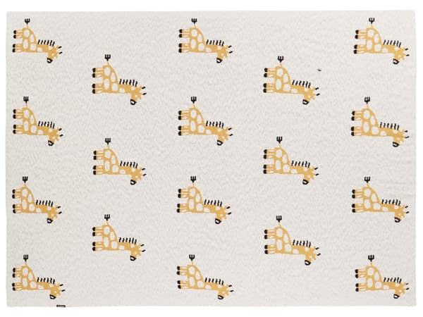 Torkkupeitto beige 130 x 170 cm puuvilla kirahvikuvio konepestävä lasten moderni