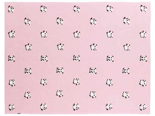 Pledd Rosa Bomull 130 x 170 cm Pandamotiv Moderne design Sengeteppe Barnepledd Barnerom Soverom