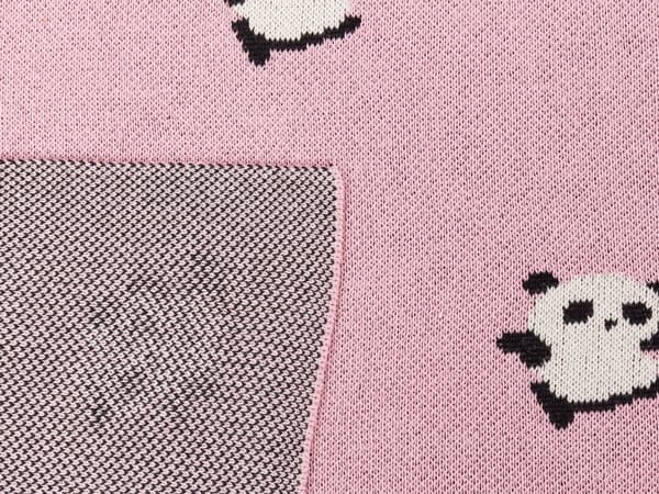 Pledd Rosa Bomull 130 x 170 cm Pandamotiv Moderne design Sengeteppe Barnepledd Barnerom Soverom