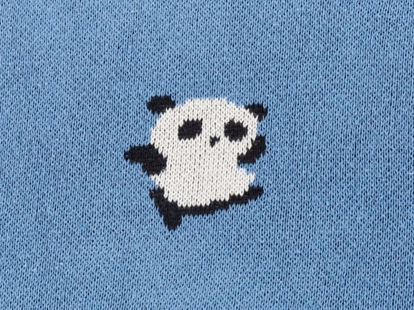 Pledd Blå Bomull 130 x 170 cm Pandamotiv Moderne design Sengeteppe Barnepledd Barnerom Soverom